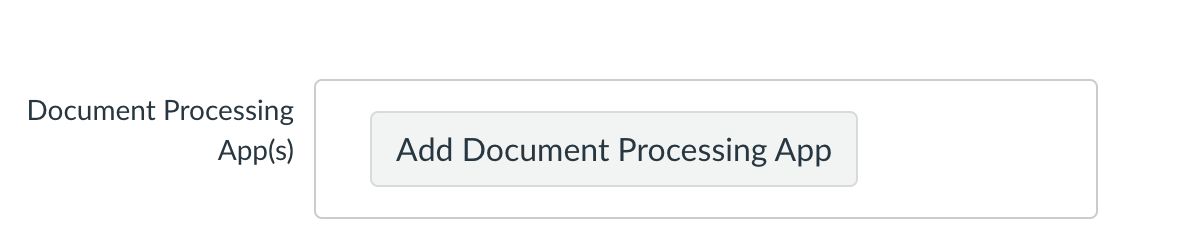 Add Document Processing App button